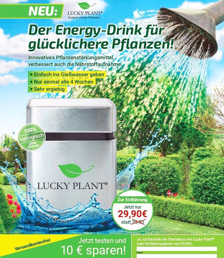 luckyplant's tweet photo. TADAA‼️
Unsere #luckyplant Anzeige ist fertig ✅📢 Zur Feier 🥳 des Tages schenken wir euch 10€ mit CODE: INSTALAUNCH   

Webshop: https://t.co/RvvkLtsVBm 

LUCKY PLANT 
Der Energy-Drink für glücklichere #Pflanzen  🌱🍀  100% Bio ✅ https://t.co/lIM0mcr7IS