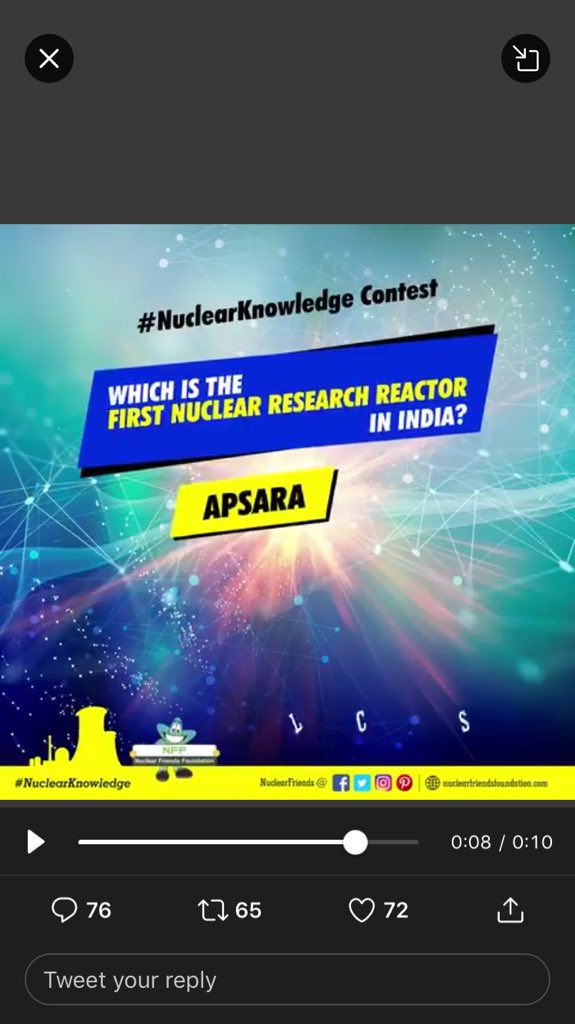 <a href="/nuclearfriends/">Nuclear Friends Fnd</a> <a href="/india4contests/">india contest</a> <a href="/ContestSource/">Contests/Sweepstakes</a> @Contests_Hub #NuclearKnowledge 

Apsara is the first Nuclear Research Reactor in India🇮🇳 

<a href="/nuclearfriends/">Nuclear Friends Fnd</a> 

nuclearfriendsfoundation.com

Tagging @saya_sonam <a href="/MrFooodie/">Rajvir</a> @HarjeetKaur_ <a href="/AnujSetia2/">Anuj Setia</a> @Miss_Chinki