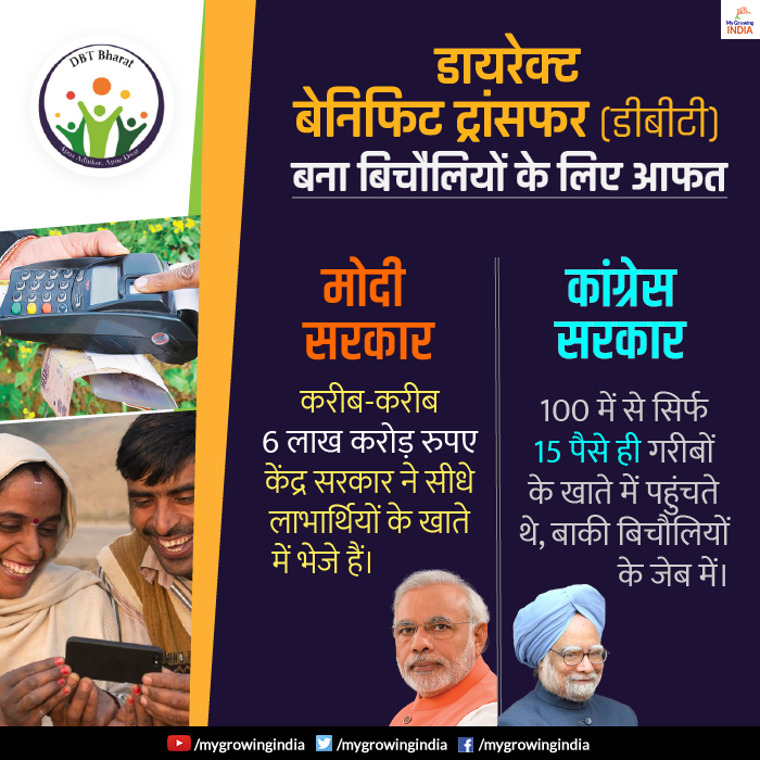 dilippatra19's tweet photo. डायरेक्ट बेनिफिट ट्रांसफर (डीबीटी)बना बिचौलियों के लिए आफत !
#DirectBenefitTransfer
#TechForNewIndia
#DBT
#TransformingIndia
#DigitalTransformation https://t.co/SPck2KHP8T