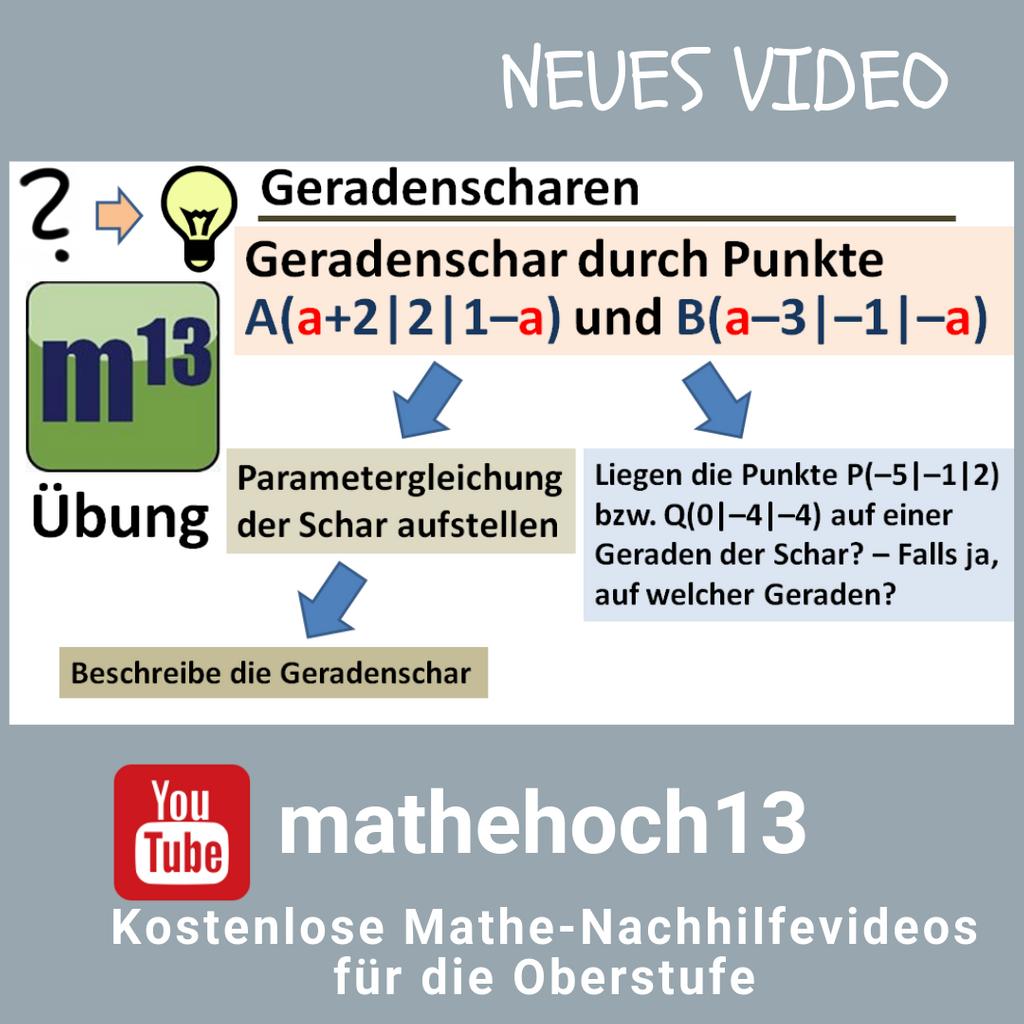 Mathehoch13 Neues Mathevideo Thema Heute Geraden Im Raum Speziell Geradenscharen T Co H4gpoli0te Mathe Mathematik Abi19 Abi Matura19 Klausur Nachhilfe Klausurphase Lernen Learning Hausaufgaben Abitur Schule