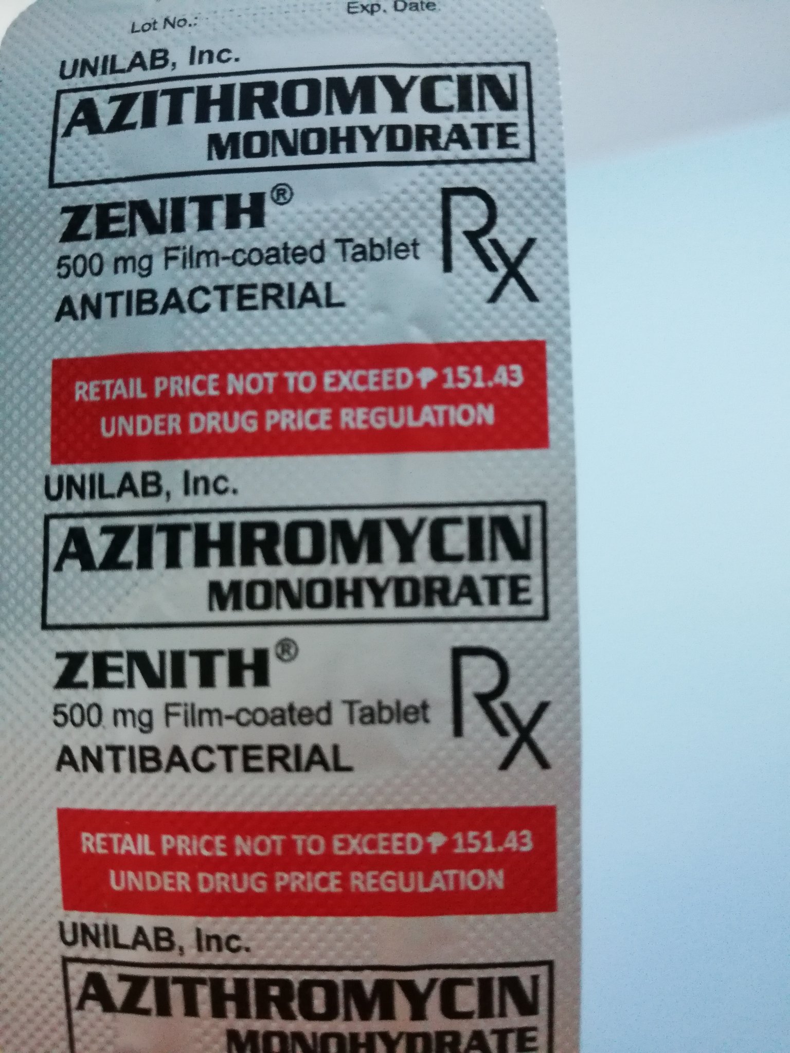 Azithromycin zenith 500mg price