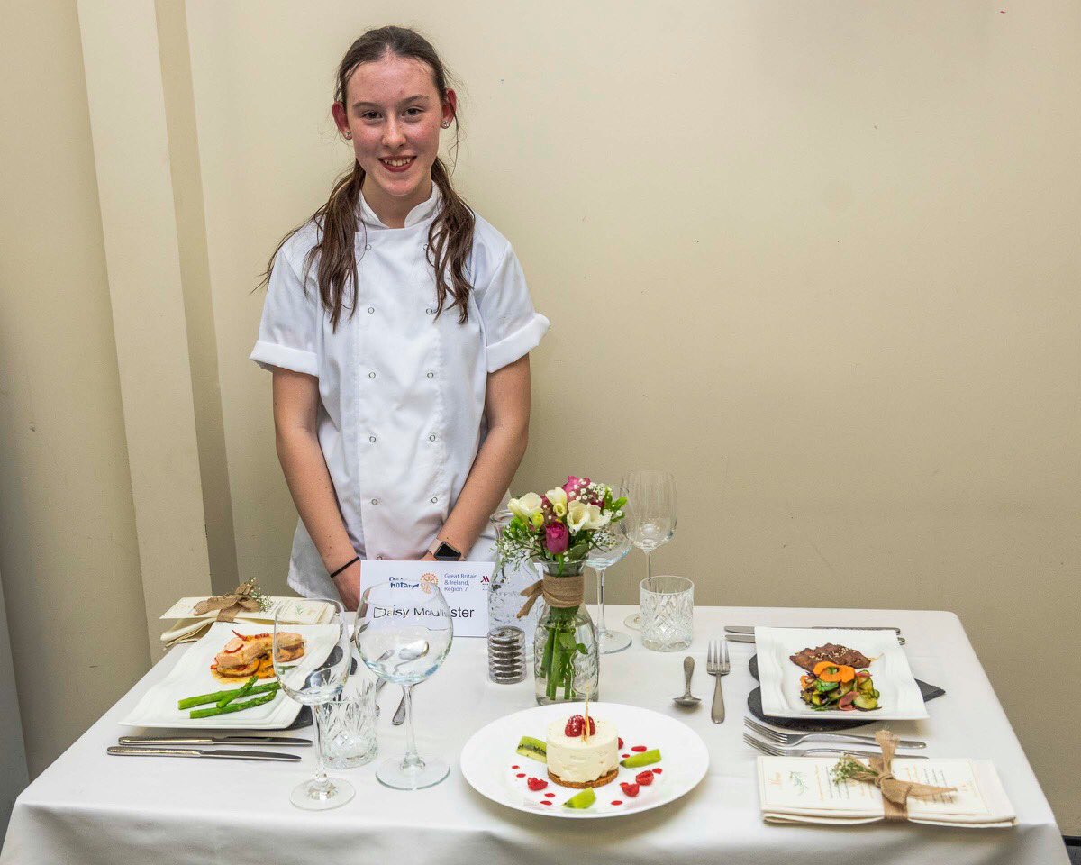 congletonrotary's tweet image. Congleton High schoolgirl, Daisy won the district final of the Rotary Young Chef Competition. The finals were sponsored by Rotary Congleton and held at Congleton High School on Feb 28th when Daisy competed with 8 other young finalists from across Rotary's northwest district.