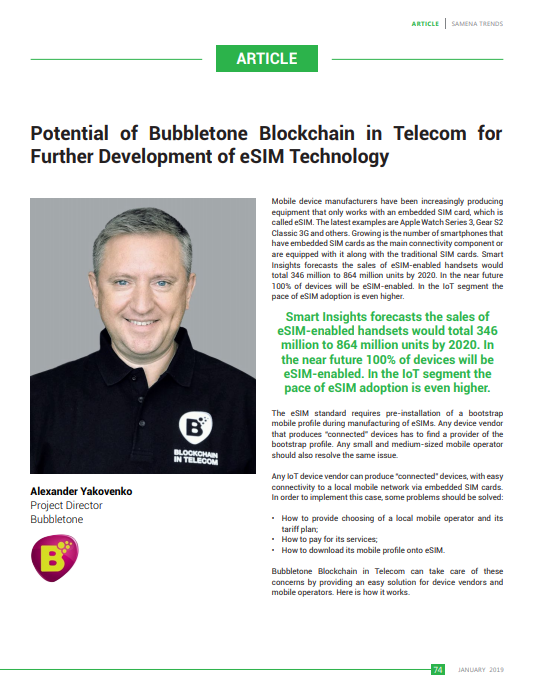 Bubbletone Blockchain in Telecom tweet media