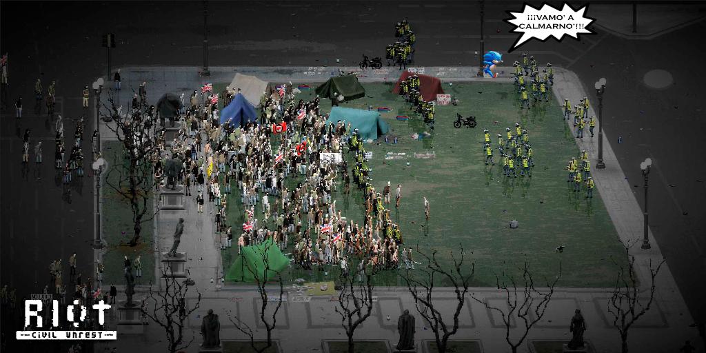 TesuraGames's tweet photo. Buscando a Sonic. 
¡Vamo' a calmarno y no manifestarno! 
.
.
.
#RIOTCivilUnrest ya en PS4 y Nintendo Switch https://t.co/jS4Wn1wzmq