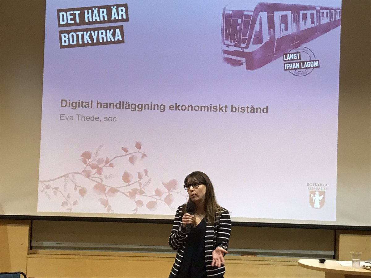 MalinMB's tweet photo. Socialförvaltningens egen Eva Thede berättar om hur vi infört digital handläggning i processen för ekonomisk bistånd #Botkyrkakommun https://t.co/TXPP8LoMKn