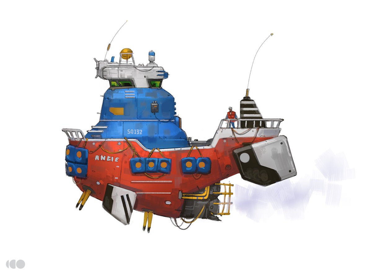 emrahelmasli's tweet image. Second Tug from last year. This one is called Angie. 🚢

#conceptart #sketch #flyingvehicles #tug #ships #artistsontwitter