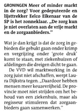 SP versus VVD. #NuSP #DvhN #zorggeenmarkt