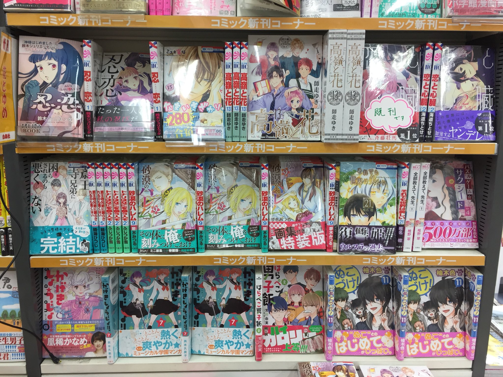 ট ইট র アニメイト名古屋 書籍新刊情報 白泉社より 砂漠のハレム 9巻 斎王寺兄弟に困らされるのも悪くない 5巻など多数入荷したナゴ 砂漠のハレム 9巻はミニ画集付きの特装版もございます 少女新刊コーナーにて展開中ナゴ 夢木みつる 先生