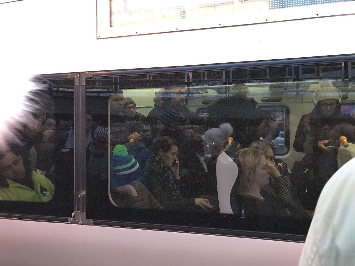 sinfarrell's tweet photo. @IrishRail This is the train that’s meant to accommodate passengers?! Full to dangerous levels with numerous passengers unable to fit on. https://t.co/Fxo5dCH8Rg
