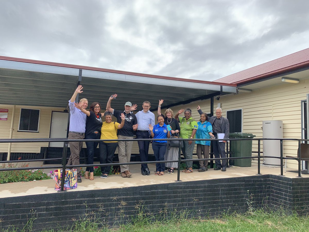 Louisedenoon's tweet photo. A day in #Cherbourg with the @slqld Board - seeing first the great work of Cherbourg Aboriginal Shire Council at the Winifred Fisher Indigenous Knowledge Centre. A deeply local library service delivering for their community. #qldlibraries #localgovqld https://t.co/Ig7tOnp6wr