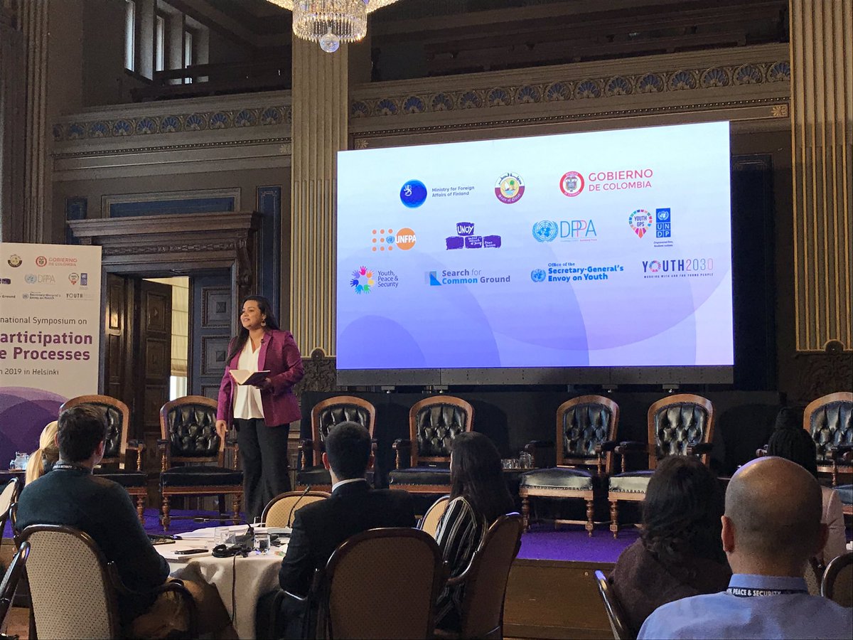 Opening of the First International Symposium on Youth Participation in Peace Processes in Helsinki 🇫🇮 <a href="/UNYouthEnvoy/">UN Youth Envoy</a> #Youth2030 #Youth4Peace