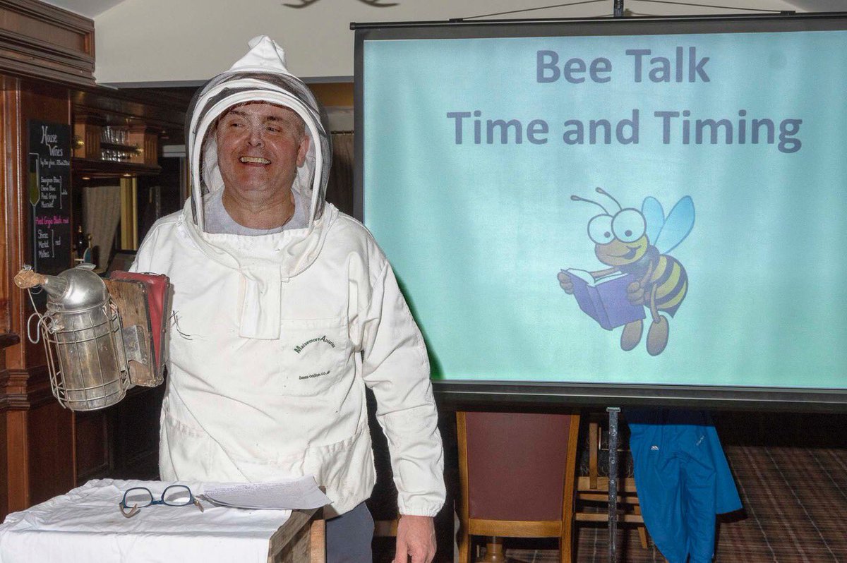 congletonrotary's tweet image. Rotarian Eddie Rush entertained Rotary Congleton members and guests with part two of his talk on Bee Keeping on Monday, 4th March.  The talk entitled 'Bee Keeping Time and Timing' covered keeping bees and the issues that beekeepers face on a month by month basis through the year.
