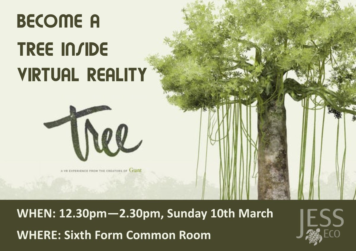 steve_bambury's tweet photo. Looking forward to joining the #JESSEco Group on Sunday to let some of the @JESSSixthForm students become a tree in #VR
Can you feel empathy for a tree? 🌳
#ARVRinEDU #TeachSDGs #HTCVive https://t.co/kODVVToJiw