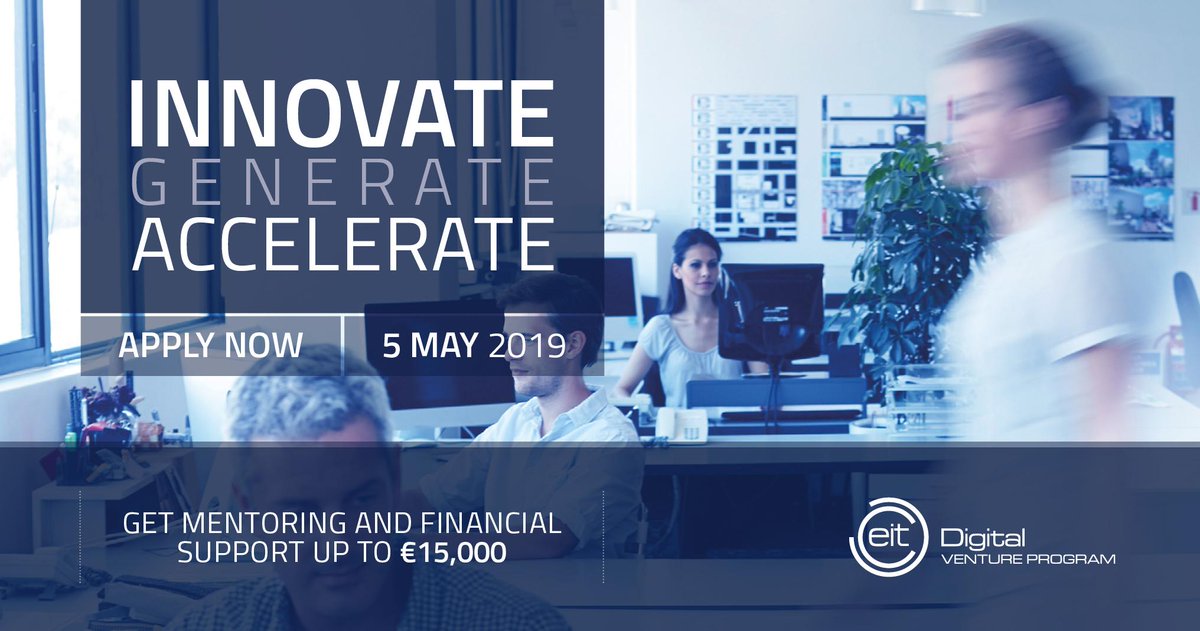 🚩We have partnered up with <a href="/EIT_Digital/">EIT Digital</a> for a new program to support teams in pre-acceleration phase! The EIT Digital Venture Program supports teams from 19 countries, with deep-tech business ideas, in finalizing their MVP and starting their venture. eitdigital.eu/venture-program