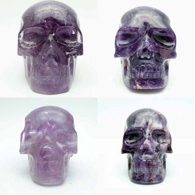 crystalskulls's tweet photo. I added four special amethyst skulls made by Leandro to the website. Two chevron amethysts and two "regular amethyst. One of the chevrons is a rare combination of amethyst and prasiolite (green amethyst). Visit our site for more pics and info:

https://t.co/IJi9vLWFww … https://t.co/z9mHjoHw48