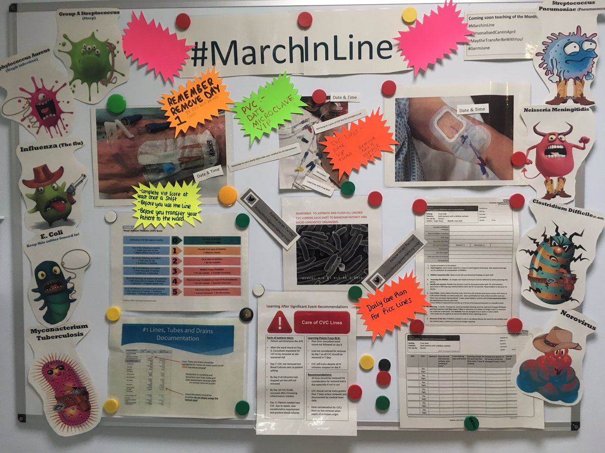 CookStanulewicz's tweet photo. This months CICU teaching focus is โcare of lines in ICUโ #MarchInLine #teachingboard #CICUclinicalgovernancegroup @Sam_Overton1 @Michael_lawts89 @ClaireL46 @UHBristolNHS https://t.co/BeAWbO5Xf6