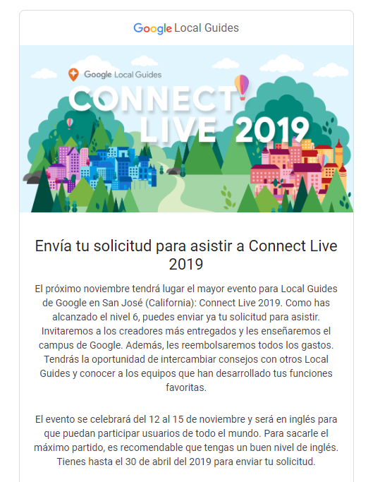 josepraya's tweet image. Buenos días, sorprendido con esta invitación que he recibido de parte de #Google para viajar a California y asistir al evento a Connect Live 2019. Pero es que me dicen que me pagan todos los gastos🙃 #local_guide