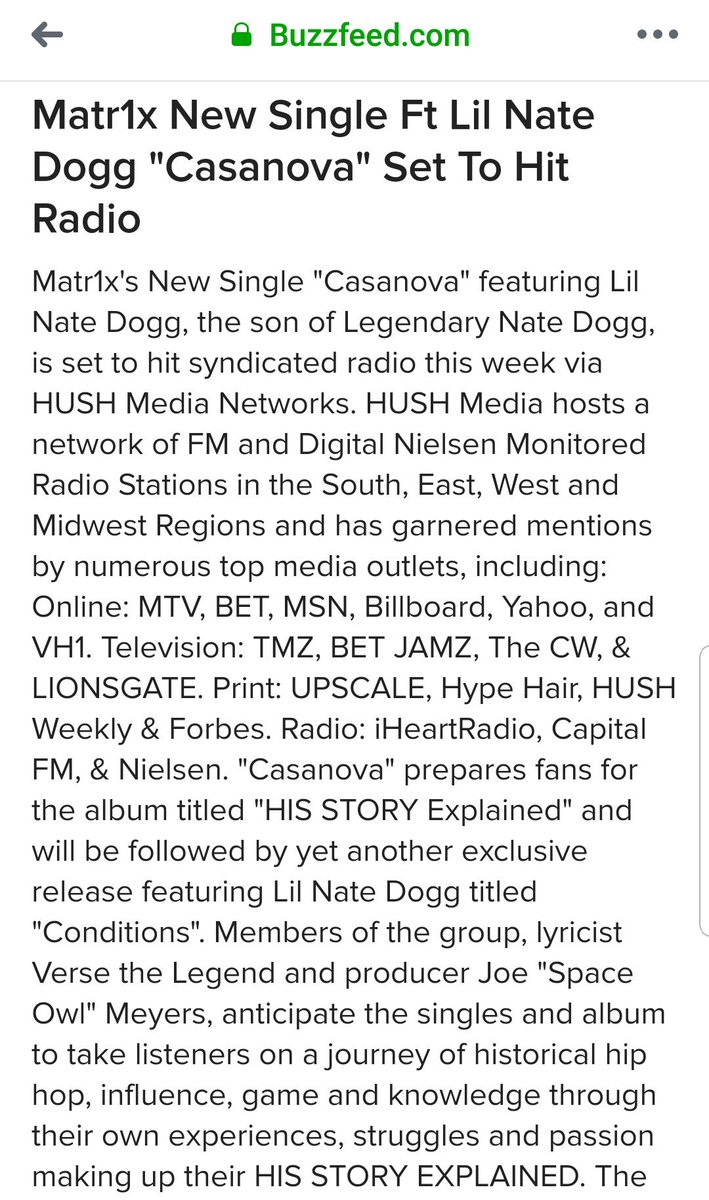 TGainesGlobal's tweet photo. @Matr1xMusic New Single #Casanova ft @lilnatedogg213 Set To Hit Radio This Week via @BuzzFeed @BuzzFeeders @1DJChoice @AmadaRecords @DJGridUSA @HUSHNetworks @HUSHWeekly #Casanova #HHCJ #LifeSupportMediaGroup https://t.co/Ay8EgvZlbF
