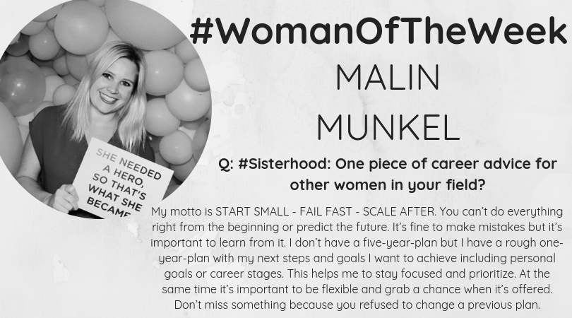 gd_women's tweet photo. Good morning GDW community, it's time to meet your new #WomanOfTheWeek, Malin Munkel!🚀💃
Malin is Global Digital Media Manager at @Bayer4Animals 🐶🐱
Head over to our Instagram for the rest of her interview with GDW!
https://t.co/DwLYfZdFzO https://t.co/t5cnG722Uy