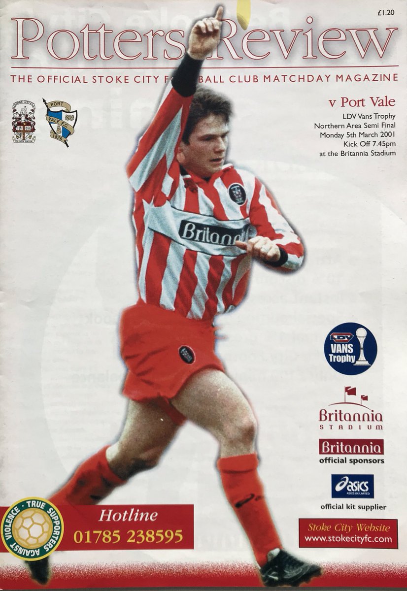 pvfcprogs's tweet photo. #OnThisDay 5/3/01
⚽️ STOKE 1..VALE 2 LDV
@Bridgey1979 was the hero scoring a golden goal penalty in extra time to send Vale through to the LDV Northern Area Final. @mickycummins had earlier put Vale ahead before the hosts grabbed a late equaliser #portvale #pvfc #potteriesderby https://t.co/RfKBAuWSeI
