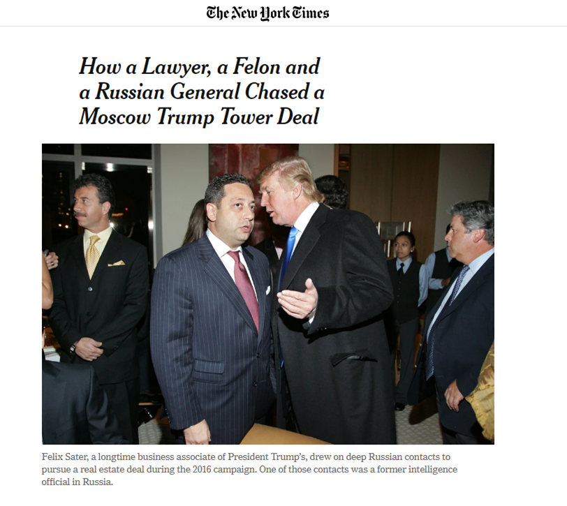 126) OCTOBER: Trump signs Letter of Intent to build Trump Moscow. Sater has the Lure. The Gambit is set. In this iteration of the scheme, Sater is broadcasting hot-keyed emails re: Russian generals, Trump, Putin, “owning elections”. Every agency on the planet is picking these up.