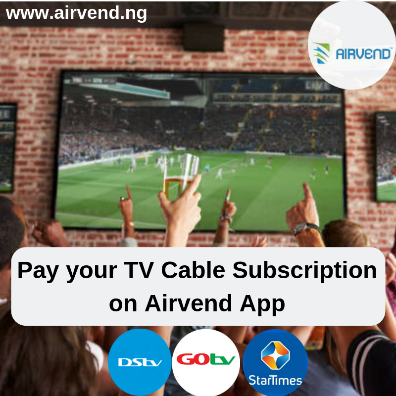 CallphoneNG's tweet photo. Don't be shut out again. Use Airvend App for your TV Cable Subscription. It's easy and instant! #TuesdayMotivation @TrafficChiefNG @Bet9jaOfficial https://t.co/Iv0q5nifYX