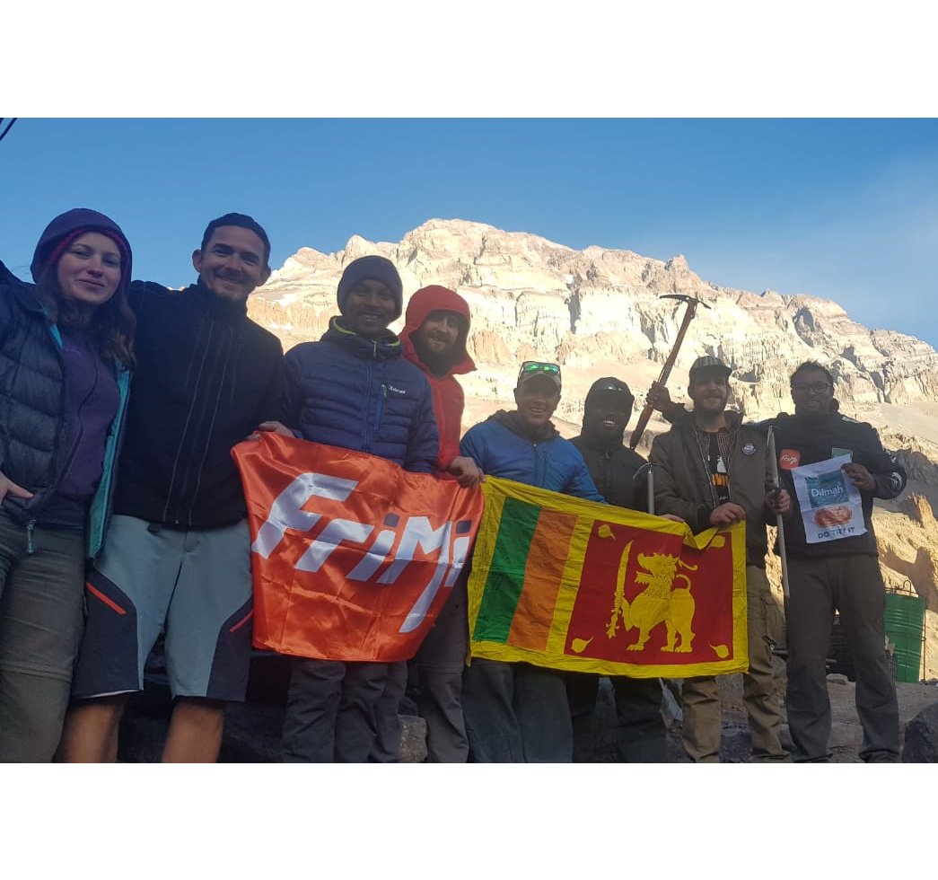 FriMi_lk's tweet photo. Elmo Francis & the team of #ClimbforClimateChange expedition has successfully completed the challenge of scaling Mt. #Aconcagua in Argentina.
#FriMi is proud to be a part of his expedition to build awareness on climate change and wishes them a safe journey back! https://t.co/2wOWJff3bm