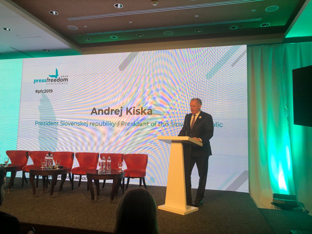President Andrej Kiska at the PressFreedomConference in Bratislava: „We need critical, independent Journalism more than ever! There is No alternative to fact checking.” #pfc2019