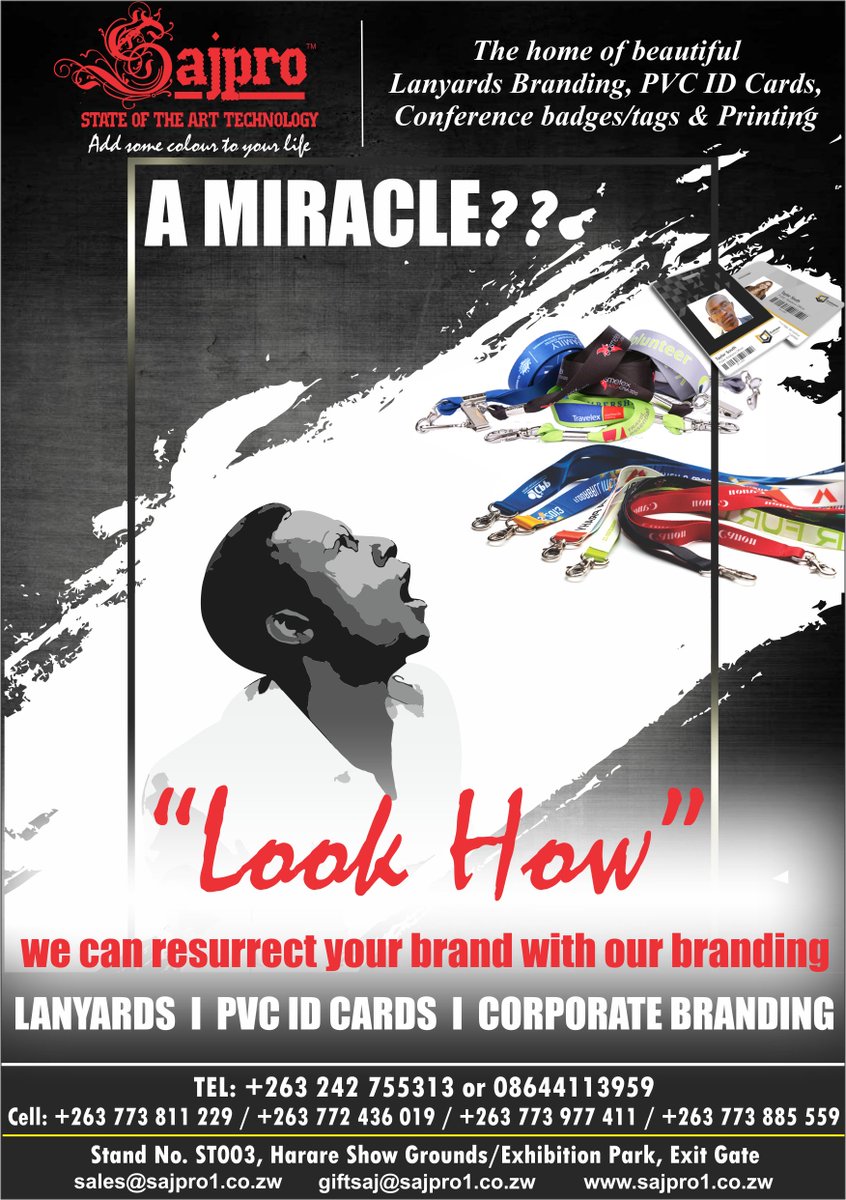 giftsaj's tweet photo. #MarketyourselfZW #SAJPRO We can resurrect your brand. #ResurectionChallenge. The Home of beautiful Sublimation Lanyards, PVC/Plastic ID Cards, Conference Branding, Exhibitor Badges and anything in-between. We are the best in #Africa #Zimbabwe https://t.co/6GcDotTjmw