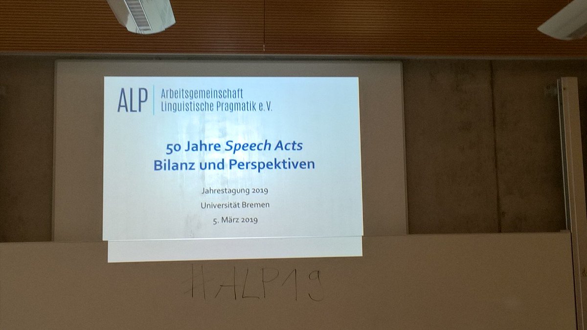 michvolt's tweet photo. Die #ALP19 in #Bremen hat gerade angefangen! 
#linguistics #pragmatics #speechacttheory https://t.co/Lkxb6uw7if