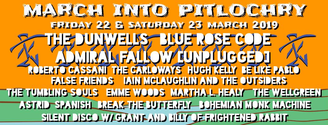 March Into Pitlochry is back to rock Highland Perthshire in just 2 weeks time! 🎶

The festival supports a mixture of genre's with this years line up including Blue Rose Code, The Dunwells, Admiral Fallow and many more!

Find out more: facebook.com/events/1709985…

#music #Perthshire