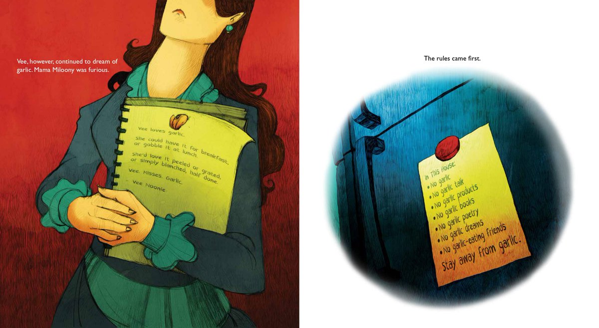 EdPoint22Kids's tweet photo. Vee es una niña vampiro que descubre lo bueno que está el ajo. A través de este cuento ilustrado tendrá que enfrentarse a las normas de su casa y hacer entender a su familia que el ajo está riquísimo! ¿Lo conseguirá? #picturebook  Derechos en Español disponibles. https://t.co/V2M2fenprG