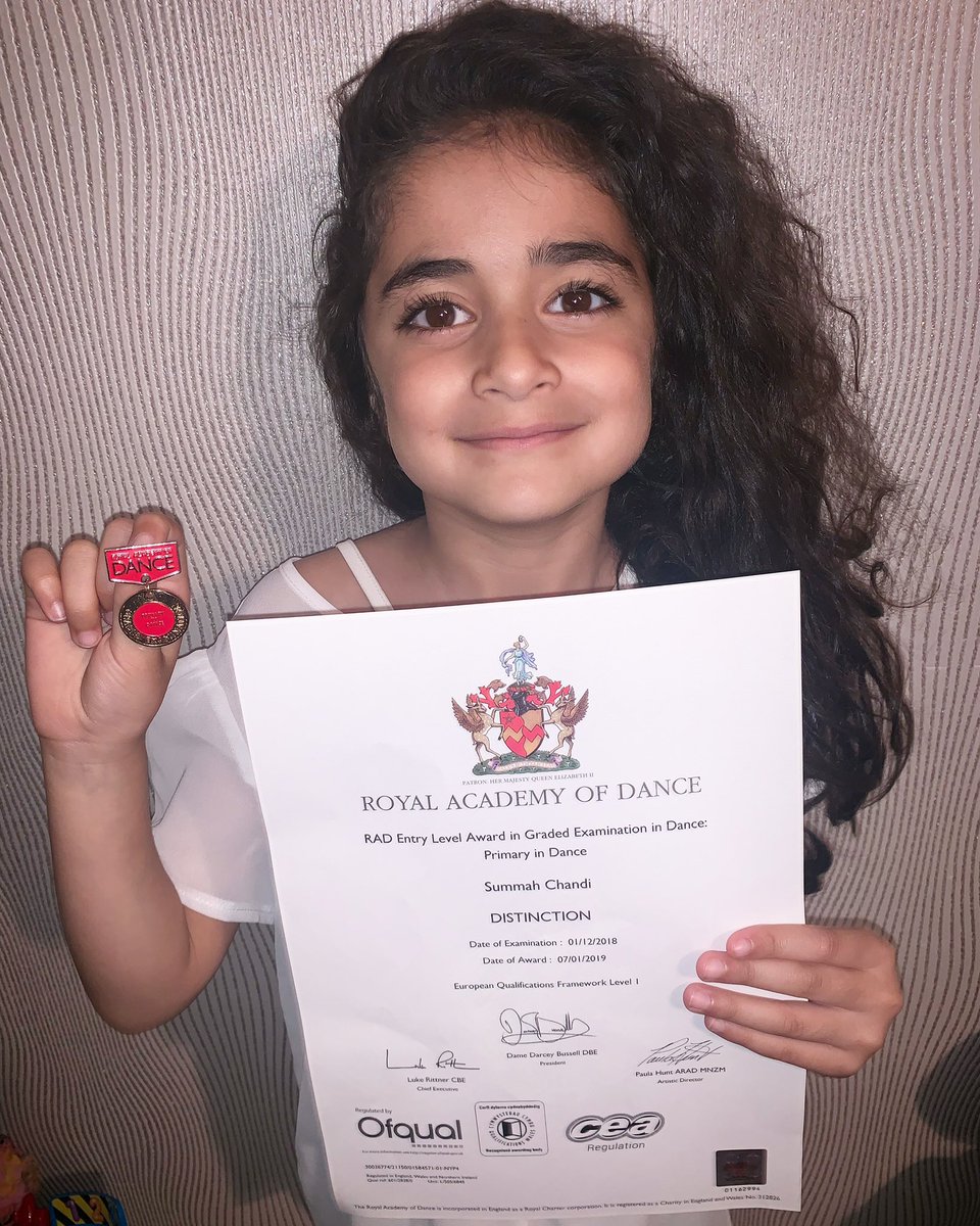 Feeling happy right now! For my first <a href="/RADheadquarters/">Royal Academy of Dance</a> I got a distinction! 🙌🏼