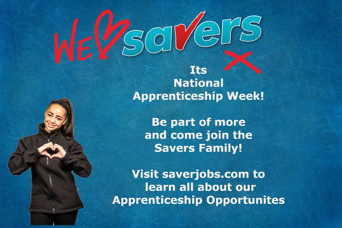 It's National Apprenticeship Week! Are you aware of the amazing opportunities that we offer?

Make sure you go to savers.jobs to learn all about our Apprenticeships and read some stories from our current Apprentices! #joinus #saverstalent #apprenticeships #fun