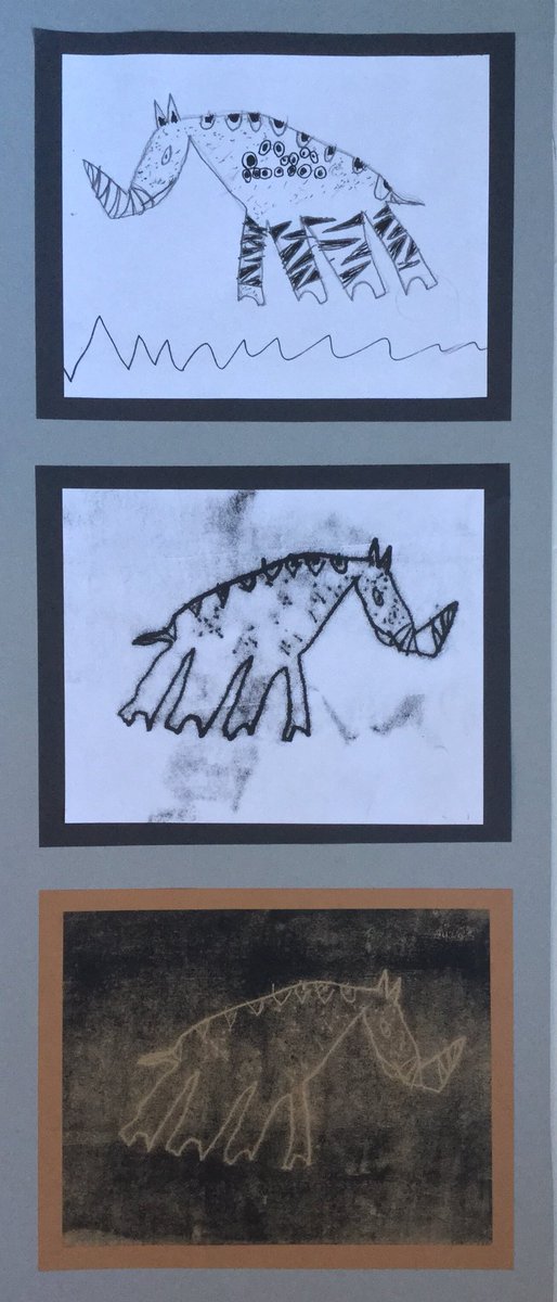 Monday after school art club at St Margaret’s. Line and mark making developed into mono prints. Using #albrechtdurer #rhinoceros as starting point. Lovely group to work with #afterschoolclub #artinschools #kidscreativity #nsead #makeart