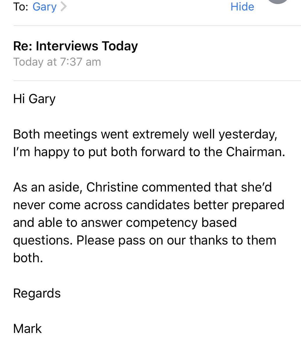 GC_HeadHunter's tweet photo. Preparation &amp; information are everything, especially with #CompetencyBasedQuestions. (Prep given here: https://t.co/mc7OXYfmnD )

Feedback from the different sides of the same meeting here👇🏼 https://t.co/NqwfHPCLro