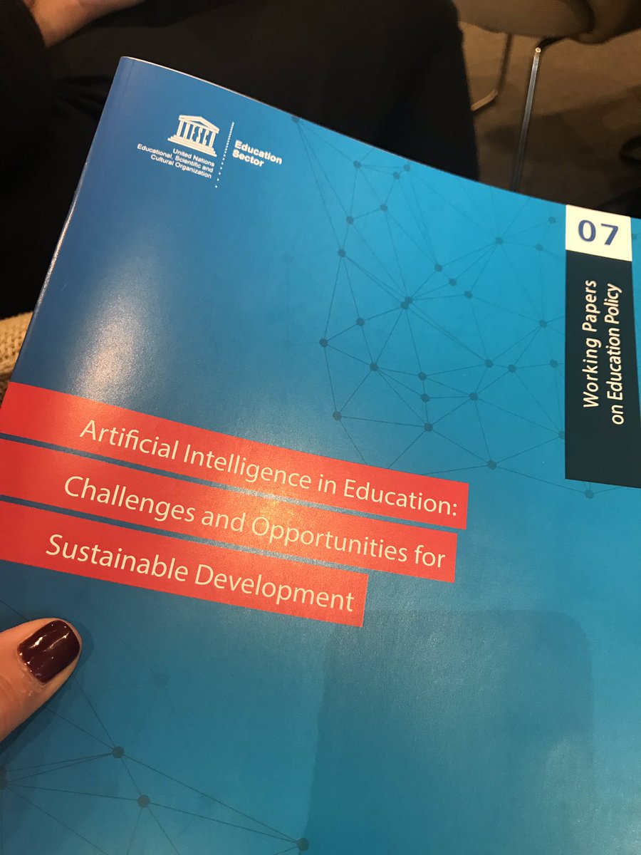 MassaMufti's tweet photo. Excellent summary presentation on the #UNESCO policy paper “AI in Education: Challenges & Opportunities for Sustainable Development” by @FrancescPedroED & @paula_valver #ProFuturo #HumanAI #unesco4ai https://t.co/yajquBDzj3
