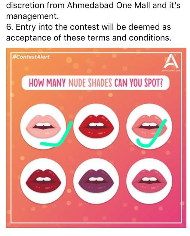 iamniv's tweet photo. @AhmedabadOne 2 nude shades are there.
#AhmedabadOne https://t.co/wj4eF274rI