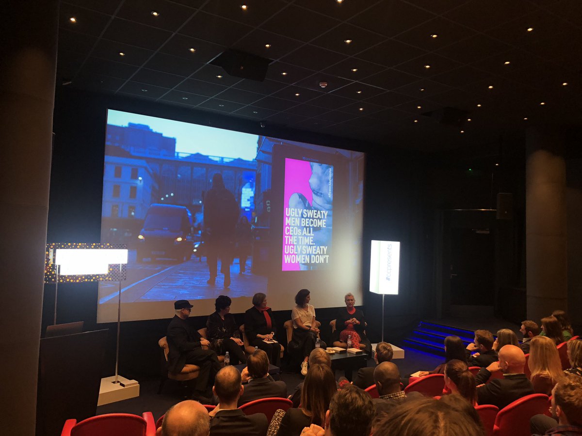 Ladysal's tweet photo. .@IngaBeale talking about the impact of adopting male behaviours and changing the way she looked to fit in. @clearchanneluk #CCPresents #PowerAndGender https://t.co/prafo1KE5l