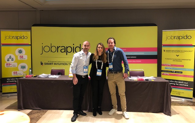 jobrapido's tweet photo. We're in #Barcelona at #RecPlus #Conference today! Stop by our booth to meet our team and learn more about our new exiting performance-based recruitment platform, powered by machine learning and #AI matching technology. #talentacquisition #event #machinelearning #recruiting https://t.co/Ycqp4NfgbU