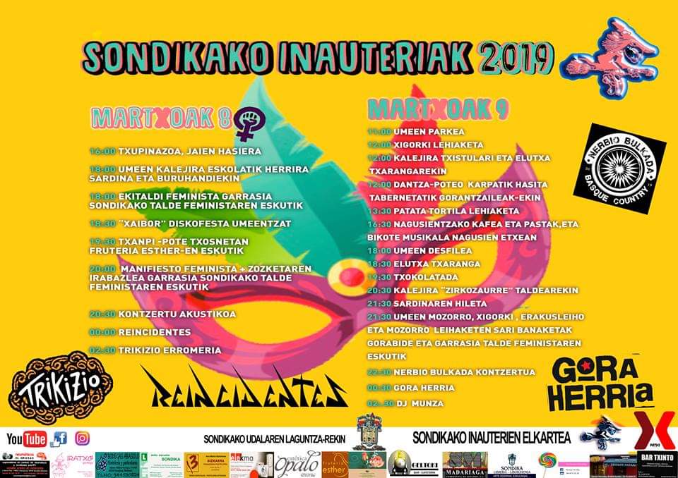 🚨 Badator urteko lehen emanaldia, <a href="/SondikaInauteri/">Sondikako Inauteriak</a>!!!
Ostiral honetan <a href="/reincidentesofi/">Reincidentes</a> taldeakin batera. Animatu!
#trikizio2019 #urteurrena #erromeria <a href="/BagaBigaeus/">baga biga musika ideiak</a>
