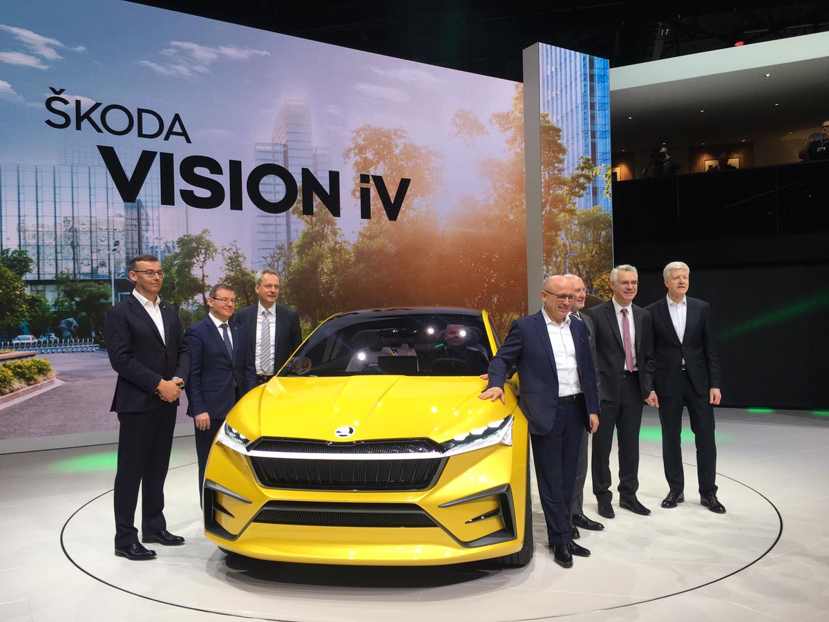FS_Automotive's tweet photo. Finally away from the clutches of the VW Group, #Skoda unveils Vision iV (production version in 2020). 500kmsrange, 30mincharge, 0-100 in 5.9sec.
>10 xEV models by 2022

@GimsSwiss #GimsSwiss 
#SKODAinGENEVA2019 @skodaautonews   @SKODAUK_Media https://t.co/5b2O8f8TXY