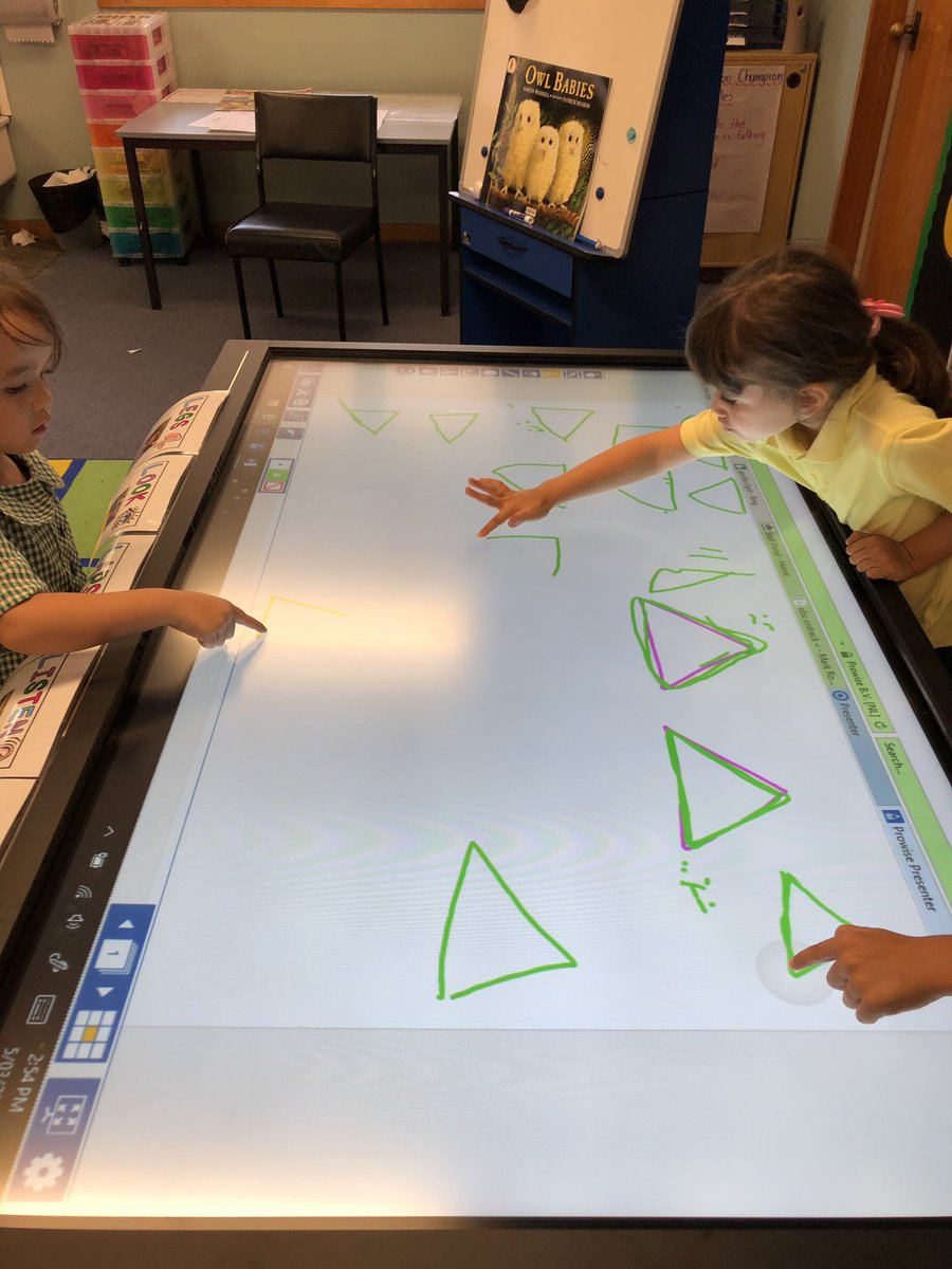 Ashwil__'s tweet photo. KW finding 2D shapes in a picture and learning to draw triangles. So much excitement when using the IWB! @Chipping_no_PS  @shelley_diamond https://t.co/EPgHN6yATd