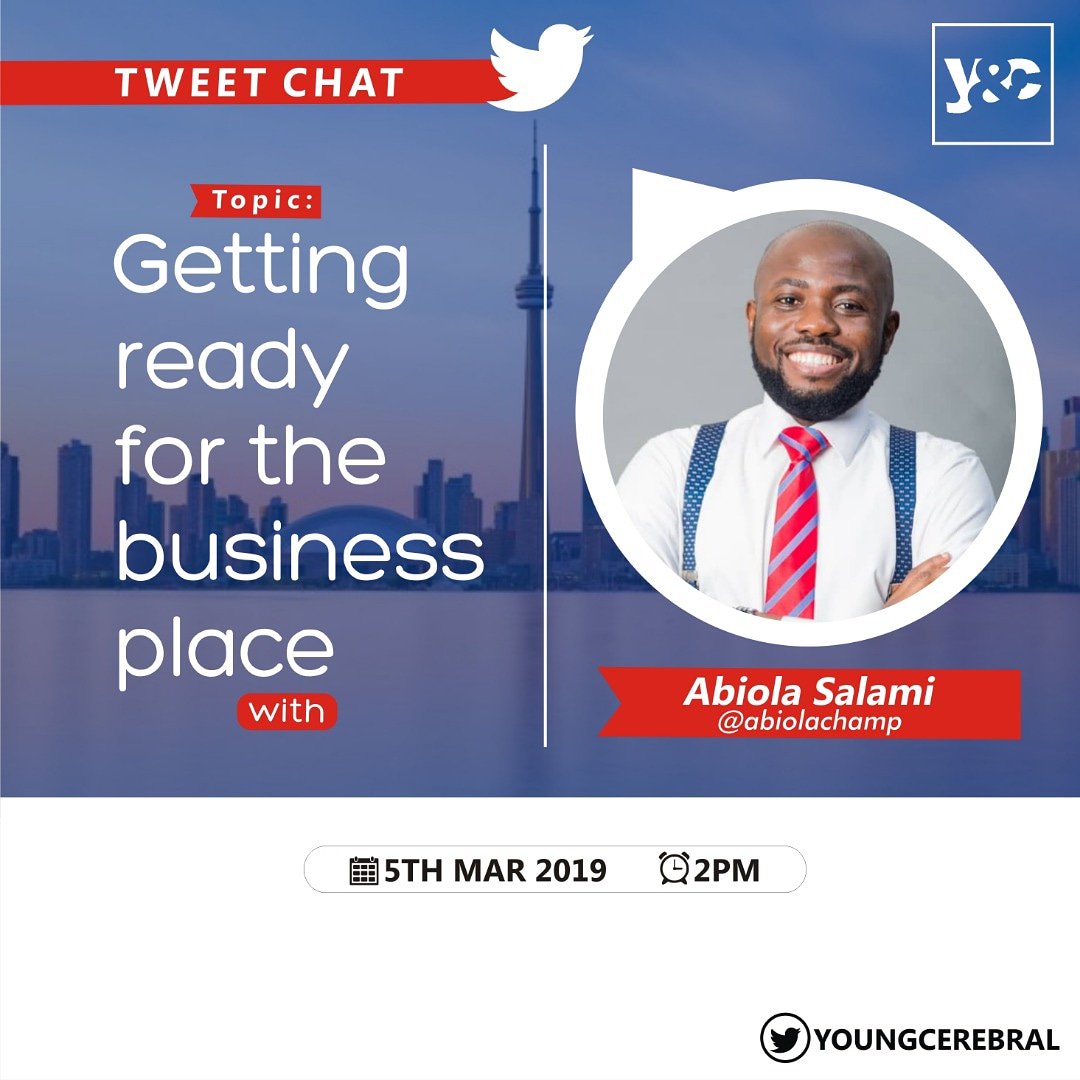yccomms's tweet image. It's another #tweetchattuesday 💃💃 ⁣
⁣
Today we'll be having a tweet chat with the Champ himself @abiolachamp by 2pm on twitter @youngcerebral. He'll be discussing "Getting ready for the business place" ⁣
⁣
#YnCtweetchat to be part of the conversation. ⁣