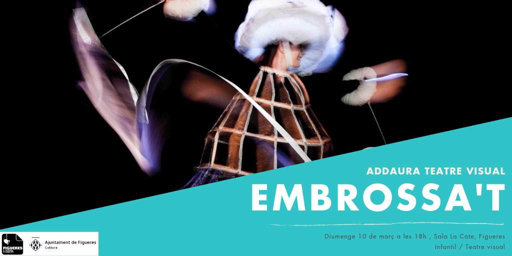 figueresaescena's tweet photo. Poesia visual basada en Joan Brossa on es barregen dansa, màgia, objectes, projeccions, titelles i ombres. Aquest diumenge a les 18h #embrossat d’ @AddauraCia a la Sala @LaCate_Figueres ! https://t.co/6Wd6a4kMLR