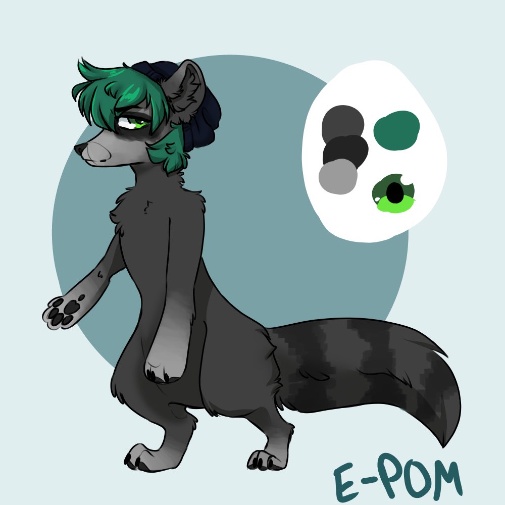 EPom17's tweet photo. Here is a simplistic ref sheet I did for a friend of mine. He’s an all out trash panda #furryfandom #fursona #furryart #FurryArtist https://t.co/1oWv9G18sD
