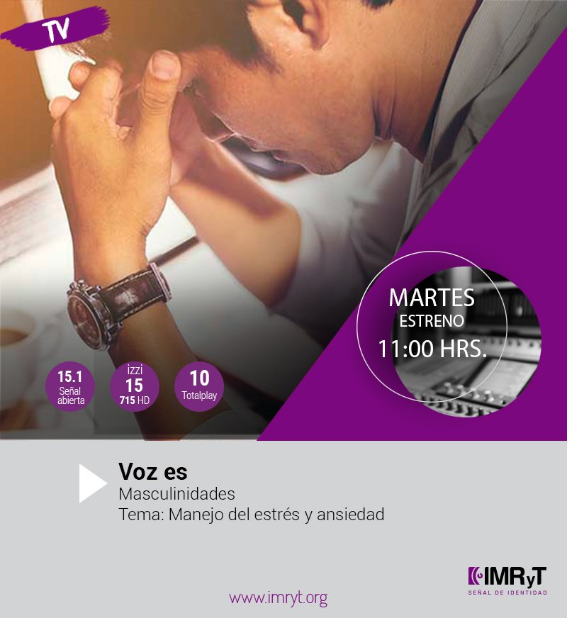 RTvMorelos's tweet photo. 🕚11:00h 📺| Hoy en el programa de #VozEs, hablaremos de la relación que hay entre el estrés y la ansiedad y cómo afecta en el entorno social, laboral y familiar. Nuestro invitado Gustavo Pedroza, conferencista y coach, nos hablará al respecto. https://t.co/qLRI93ZtvC
