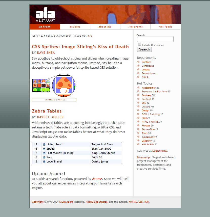 WebDesignMuseum's tweet photo. Happy 15th birthday CSS Sprites! March 5 2004 in “A List Apart” webzine, Dave Shea published an article entitled "CSS Sprite: Image Slicing's Kiss of Death." https://t.co/h3a0cDin1t
#CSS #CSSsprites #WebDesign #WebDevelopment #WebDesignHistory https://t.co/aYhOhXhIs3