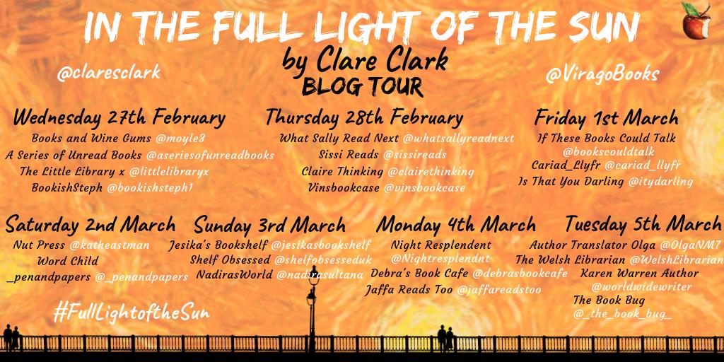 ViragoBooks's tweet photo. And wrapping up our #FullLightoftheSun blog tour are @OlgaNM7 @WelshLibrarian @WorldWideWriter and #TheBookBug. Check out their posts on their blogs! Thank you everyone for participating. @claresclark https://t.co/VCQcCbiYLA