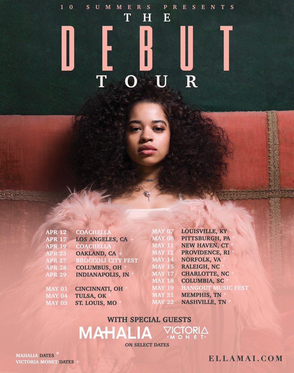 ellamai's tweet image. THE DEBUT TOUR. 
the second leg with @mahalia and @VictoriaMonet 😊
tickets on sale THIS FRIDAY. ellamai.com. can’t wait to see ya ❤️